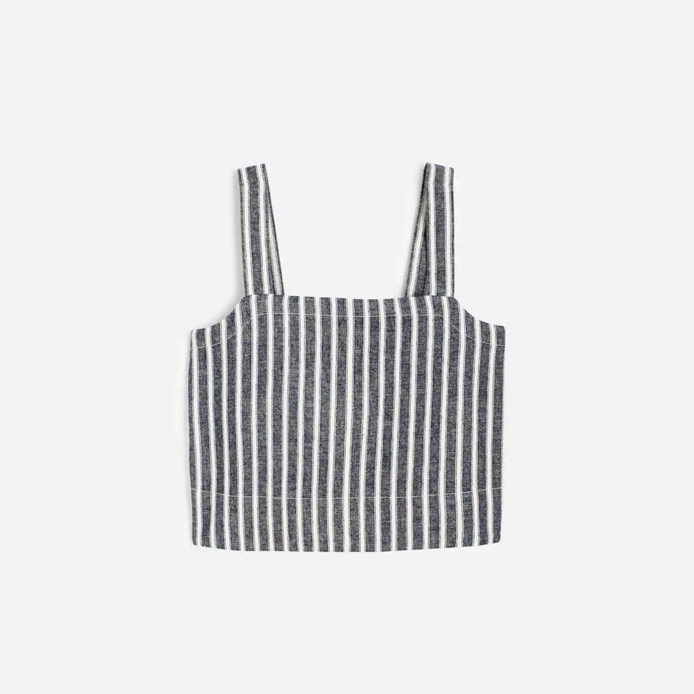 Madewell Navy and White Striped Tank Top
